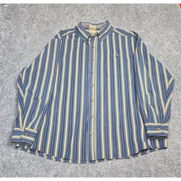 CE Schmidt Shirt Adult XL Navy / Gold Stripe Button Up Long Sleeve Workwear Mens - Picture 1 of 9